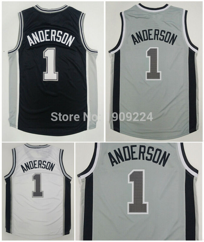 저렴한 새로운 2015 카일 앤더슨 저지 한 그레이 블랙 화이트 최고 품질 농구 유니폼 남성 스포츠 셔츠/Cheap New 2015 Kyle Anderson Jersey 1 Gray Black White Wholesale Top Quality Basketball